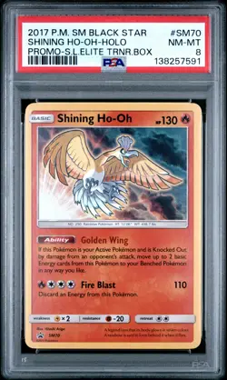 Shining Ho-oh Holo SM70 Shining Legends Elite Trainer Box Pokemon PSA 8 - Image 1