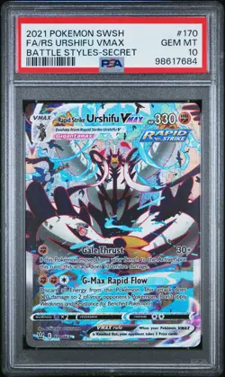 2021 Pokemon Battle Styles Rapid Strike Urshifu VMAX PSA 10 Gem Mint #170... - Image 2