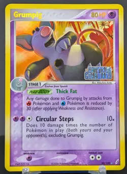 Pokemon Grumpig #20/100 English Crystal Guardians 2006 Stamped Holo - Image 1