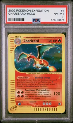 2002 POKEMON CHARIZARD HOLO 6/165 EXPEDITION PSA 8 - Image 1
