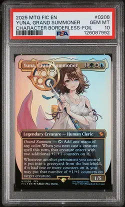 2025 MTG Final Fantasy Yuna Grand Summoner Borderless FOIL 0208 PSA 10 FF10 - Image 1