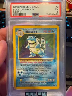 2000 Pokemon Base Set II Blastoise Holo #2 Excellent PSA 5 - Image 1