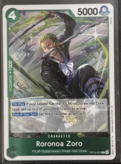 Roronoa Zoro OP13-037 R One Piece: Carrying On His Will Foil - Image 1