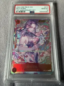 Nico Robin One Piece 2024 Chinese 1st Anniversary Limited OP01-017 R PSA 10 - Image 1