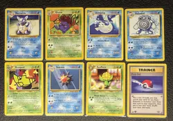 1995,96,98 Pokemon Nintendo- 8 Stage 1 Pokemon Base Set Cards And Poke Ball - Image 1