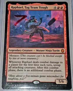 Wizards of the Coast MTG TMNT Raphael, Tag Team Tough Mythic Red #0118 - Image 1