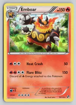 EMBOAR (CRACKED ICE HOLO) 19/114 HOLO HOLO RARE DECK EXCLUSIVES POKEMON LP - Image 1