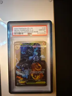 Mega Charizard x EX 125/094 Me02: Phantasmal Flames Holo PSA 10 with Guard Case - Image 3