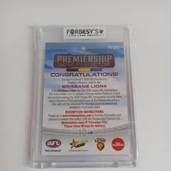 2026 AFL SELECT PLATINUM PREMIERSHIP PREDICTOR - BRISBANE LIONS #10/60 PPSP2 - Image 2