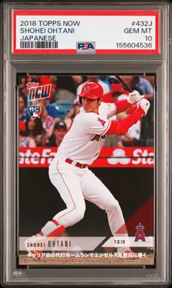 2018 TOPPS NOW JAPANESE #432J SHOHEI OHTANI PSA 10 - Image 1