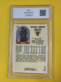 michael jordan. 1989/90 Nba Hoops Card #200 Graded 10 - Image 2