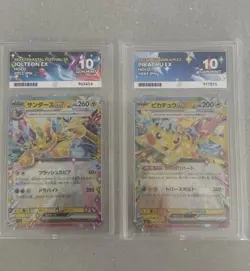 Pokemon TCG Jolteon EX sv8a 52/187 & Pikachu EX m2a 44/193 JP ACE 10 Bundle - Image 1