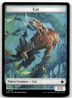 Cat (0001) // Cat (0002) Doubled-Sided Token T Foundations 1 // 2 MTG NM - Image 2
