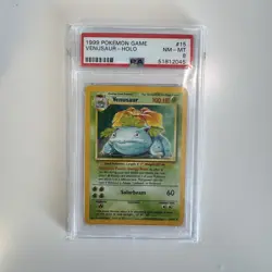 1999 POKEMON BASE SET UNLIMITED #15 VENUSAUR HOLO PSA 8 NM-MT - Image 1