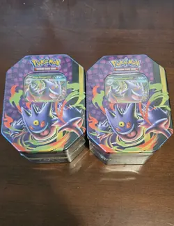 Pokemon TCG 2x Mega Moonlit Tin - Mega Gengar ex BRAND NEW FACTORY SEALED - Image 1