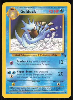 Golduck 35/62 Uncommon Fossil Pokemon Unlimited Lightly Played - Image 1