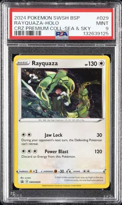 2024 POKEMON SWSH BLACK STAR PROMO #029 RAYQUAZA-HOLO PSA 9 - Image 1