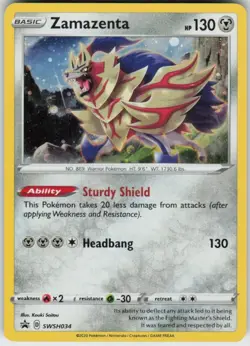 Holo Zamazenta SWSH034 Promo Sword & Shield Promo Near Mint - Image 1