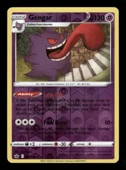 GENGAR 057/198 HOLO RARE CHILLING REIGN POKEMON REVERSE HOLO NM - Image 1