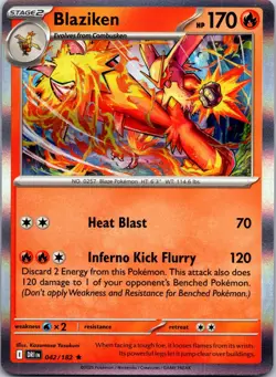Blaziken 042/182 Rare Destined Rivals Pokemon Holo Near Mint - Image 1