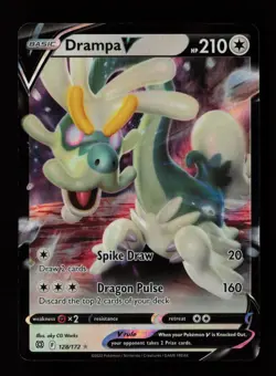 Drampa V 128/172 Ultra Rare Holo SWSH09: Brilliant Stars Pokemon Card - Image 1