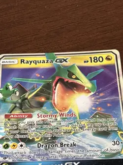 Rayquaza GX 109/168 SM: Celestial Storm Ultra Rare Full Art Holo Pokemon TCG - Image 2