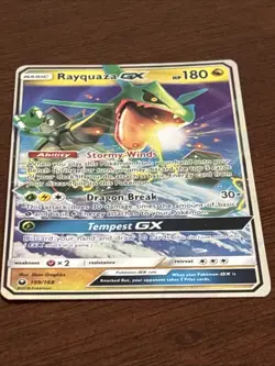 Rayquaza GX 109/168 SM: Celestial Storm Ultra Rare Full Art Holo Pokemon TCG - Image 3