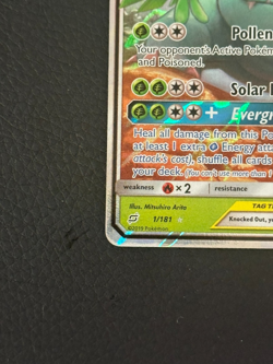 Pokemon Celebi & Venusaur GX 1/181 SM Team Up Ultra Rare Holo M/NM - Image 3