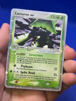 VTG 2005 Pokemon EX Emerald Cacturne ex 91/106 Ultra Rare DMG/CREASED - Image 2