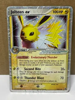 Jolteon ex 109/113 Rare DAMAGED Pokemon Delta Species - Image 1