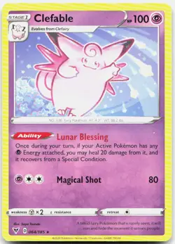 CLEFABLE 064/185 RARE VIVID VOLTAGE POKEMON NM - Image 1