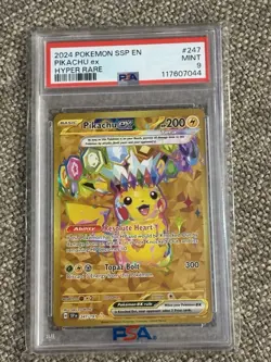 Pokemon TCG Pikachu EX Surging Sparks hyper rare psa 9 - Image 1