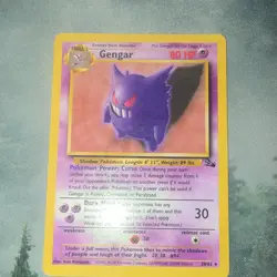 Pokemon TCG Gengar 20/62 Fossil Unlimited Rare Regular English 1999 HP 80 - Image 1