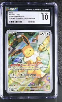 Pokemon Eevee 173 Black Star Promo 2025 Prismatic Evolutions ETB CGC 10 Gem Mint - Image 1