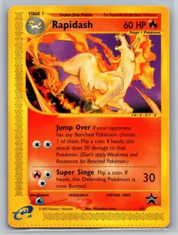 Pokemon Card Rapidash WoTC Black Star Promo 51 Crimp Error - Image 1