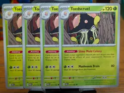 Pokemon TCG Paradox Rift Toedscruel 017/182 x4 Playset - Image 1