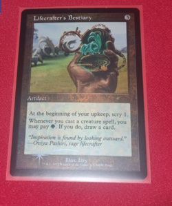 Magic the Gathering Lifecrafter's Bestiary Retro Foil Promo Used - Image 1