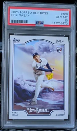 2025 Topps X Bob Ross the Joy of Baseball - Roki Sasaki #100 (RC) - Image 1