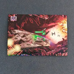 The Falcon on Crait 2025 Topps Chrome Star Wars Galaxy #97 Logo Refractor 07/77 - Image 1