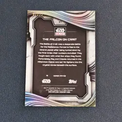 The Falcon on Crait 2025 Topps Chrome Star Wars Galaxy #97 Logo Refractor 07/77 - Image 3