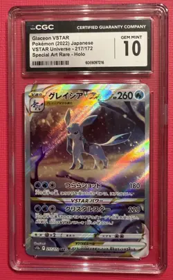 2022 POKEMON VSTAR UNIVERSE SPECIAL ART RARE #217 GLACEON VSTAR CGC 10 GEM MINT - Image 1