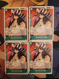 ONE PIECE TCG: MONKEY.D.LUFFY ST16-005 x4 GREEN Starter Deck Uta 🔥 - Image 1