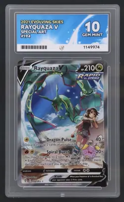Pokemon TCG Rayquaza v Evolving Skies Card 194/203 - Ace 10 - Image 1