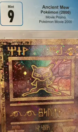 RARE BLUE LABEL Pokemon Ancient Mew CGC 9 MINT Movie Promo Card Slab SWIRL Sale - Image 2