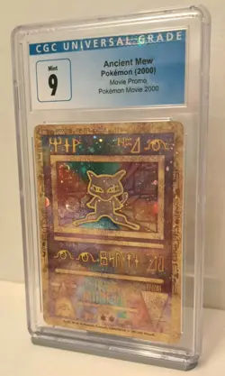 RARE BLUE LABEL Pokemon Ancient Mew CGC 9 MINT Movie Promo Card Slab SWIRL Sale - Image 3
