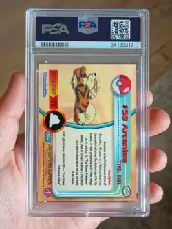 PSA 8 Arcanine Rainbow Foil Topps Pokemon Card - Image 2