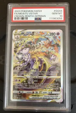 PSA 10 Mewtwo VStar GG44/GG70 Crown Zenith FA Pokemon 2023 Mislabeled - Image 1