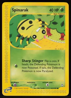 E-Reader Spinarak (111) 111/147 Aquapolis Pokemon TCG Card - Image 1