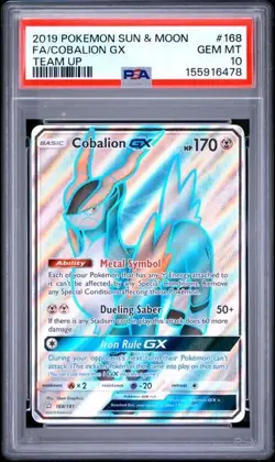 PSA 10 COBALION GX 168 TEAM UP SUN & MOON POKEMON GEM MINT BM - Image 1