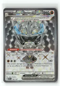 Cornerstone Mask Ogerpon ex 199/167 Twilight Masquerade Pokemon Holo NM - Image 1